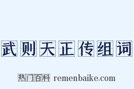 武则天正传组词是什么意思的图片